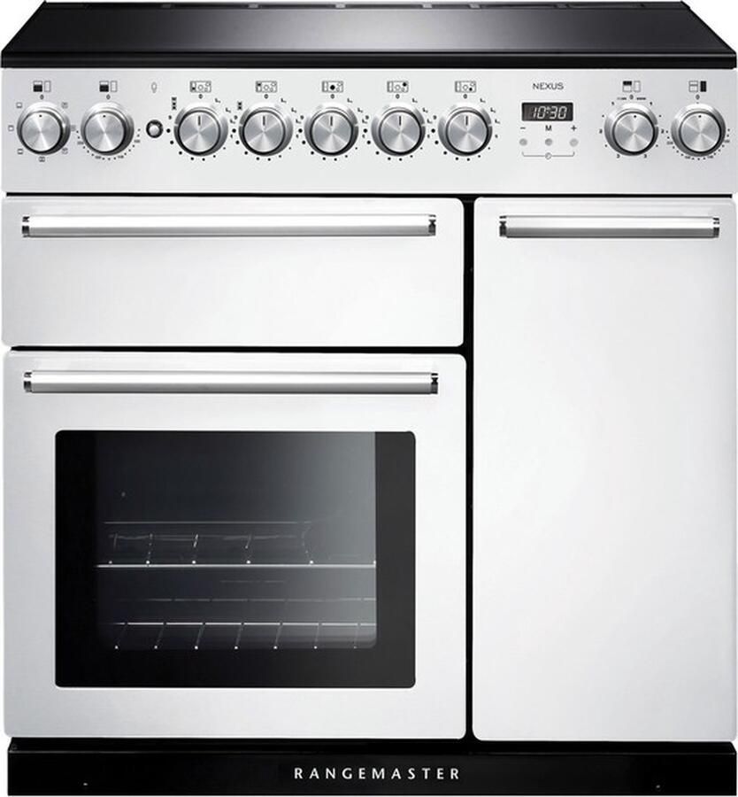 Rangemaster NEX90EIWH fornuis Range-fornuis Zwart Zilver Wit Zone van inductiekookplaat A