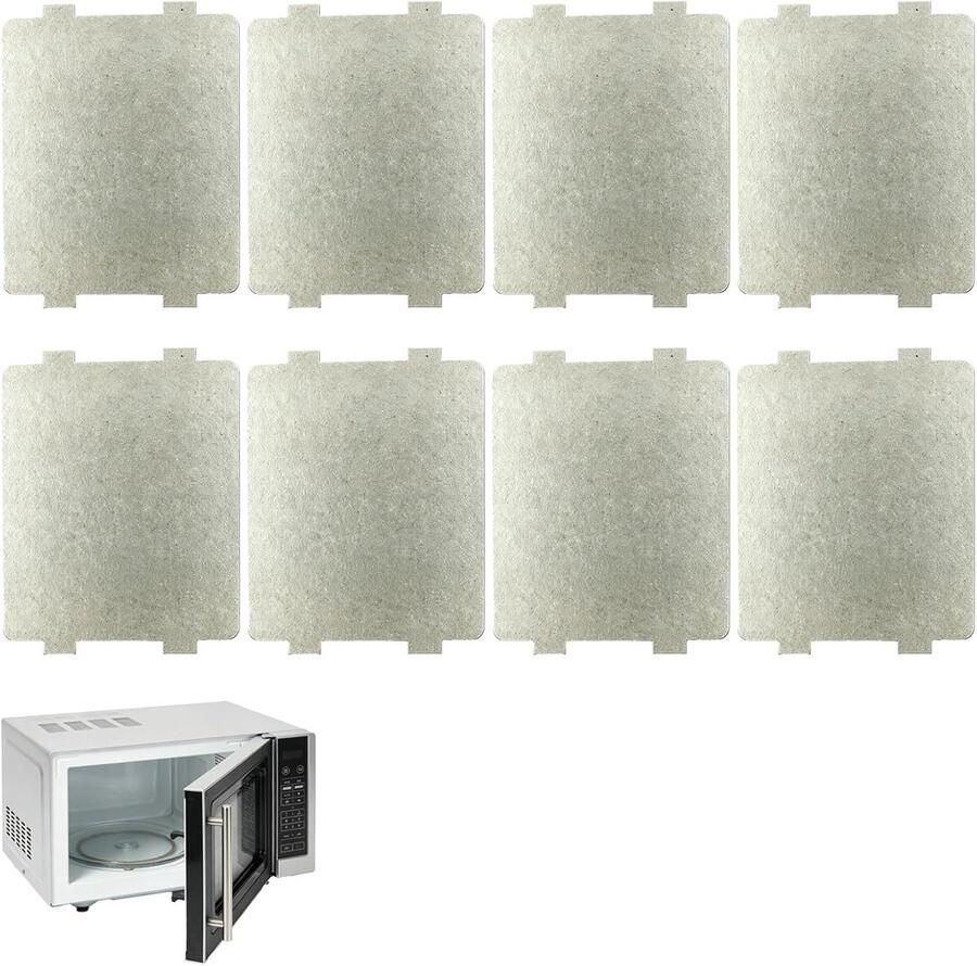 RANYAKE 8 stuks magnetron golfgeleider cover universele micablad golfgeleider cover vervanging magnetron onderdelen mica vervangende oven repareren deel voor thuiskantoor keuken restaurant (4 6 x 3 9 inch