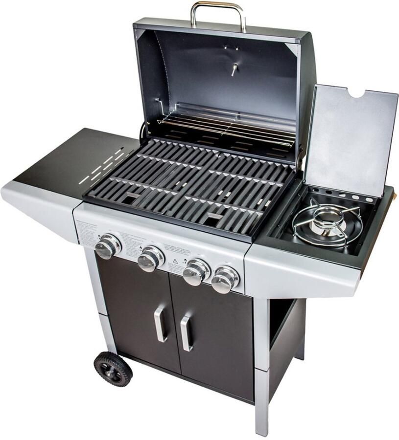 Ravanson GO-4 Serie Gasgrill 13 3 kW Zwart en Grijs RVS