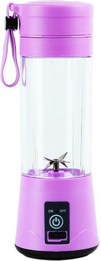 Rayofi Draagbare mixbeker Elektrische USB-minisapcentrifuge en blender Voor milkshakes en vruchtensappen 380 ml Zes messen Paars