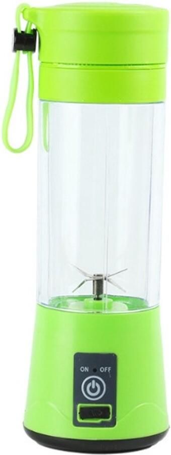 Rayofi Draagbare mixbeker Elektrische USB-minisapcentrifuge en blender Voor milkshakes en vruchtensappen 380 ml Zes messen Groen