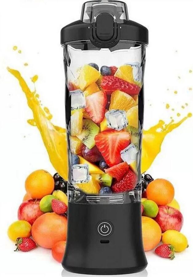 Refined Living Draagbare Blender Mini Sapcentrifuge met USB Oplaadbare Batterij Elektrische Smoothie Maker voor Sapjes Shakes en Fruitdrank 800ml Reis Blender met 150W Motor Zwart