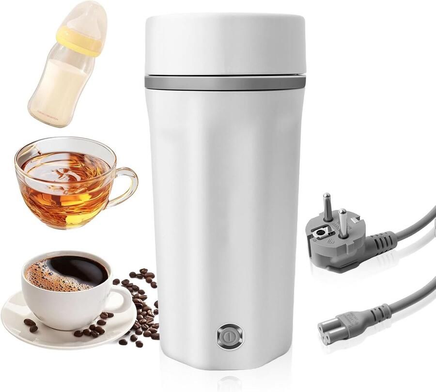 Refined Living Reisewaterkoker-Waterkoker-Reis-Waterkoker-300W-Elektrische-Waterkoker-Reis-Waterkoker-Draagbare-Waterkoker-Mini-Waterkoker-Koffie-Thee-Wit