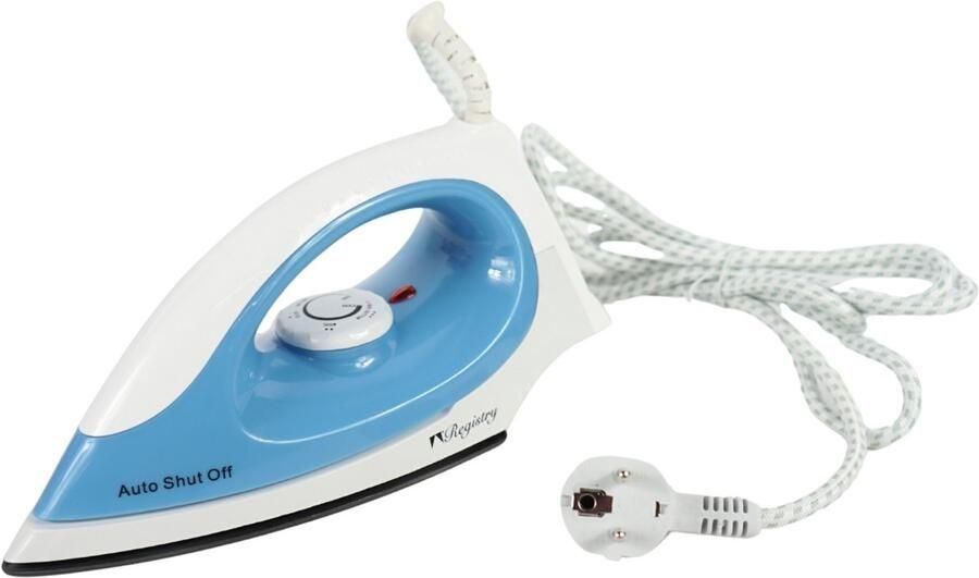 Registry strijkijzer EU-stekker blauw wit 1000 watt