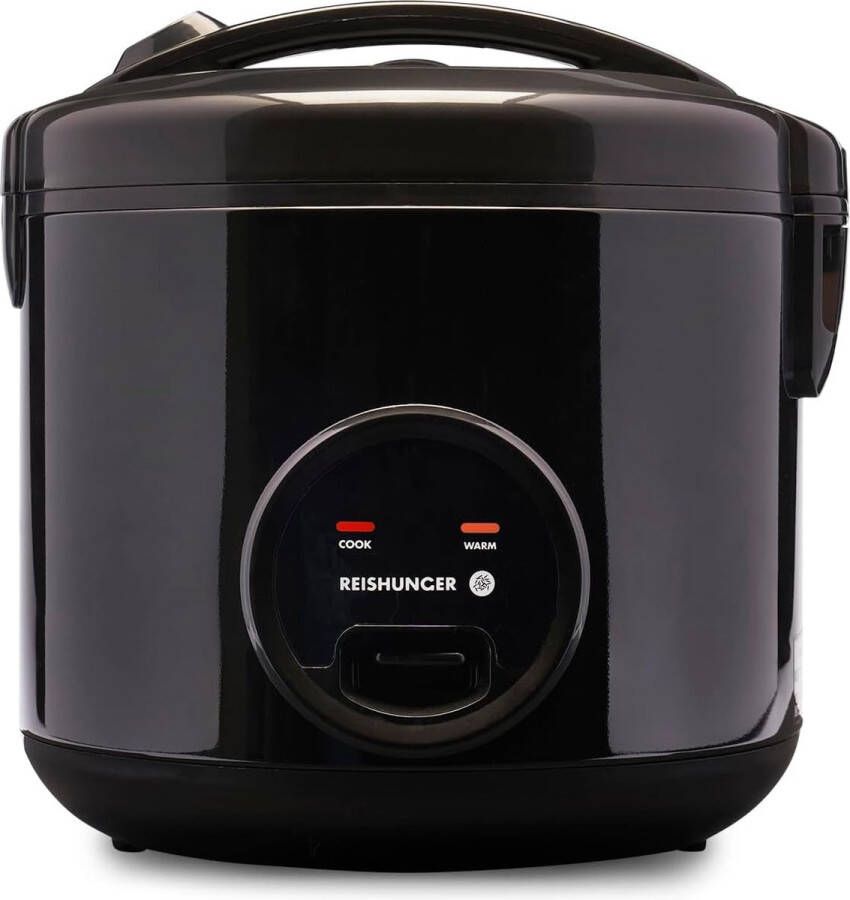 Reishunger Basis Rijstkoker met warmhoudfunctie zwart Voor max. 10 personen Snelle bereiding zonder aanbranden Anti-aanbaklaag incl. stoominzet lepel & maatbeker