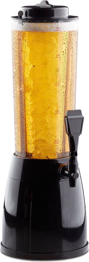 Relaxdays biertoren met tap 50 5 x 23 x 18 cm 2 5 l doorzichtig beertower zwart