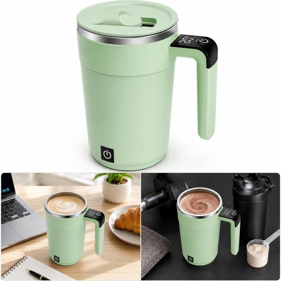 Remaxtech GmbH Draadloze handmixer met mengkom – automatische magnetische roerder voor eiwitshakes koffie en melkdranken praktisch en eenvoudig in gebruik