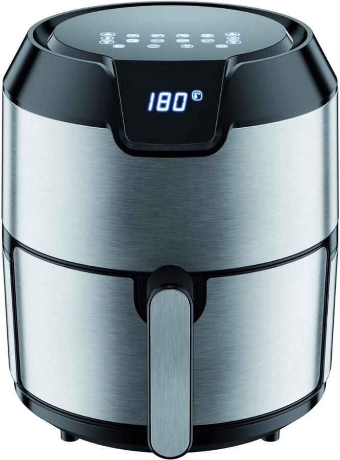 Ren Airfryer xl Airfryer xxl Heteluchtfriteuse Frituur grill bak en braad Zwart Grijs 33cm x 33cm x 40cm