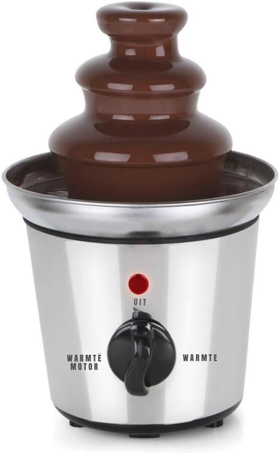 Ren Chocoladefontein Chocolade Fontein Smeltchocolade voor Fontein 32 W Zilver en Zwart 16cm x 16cm x 23cm