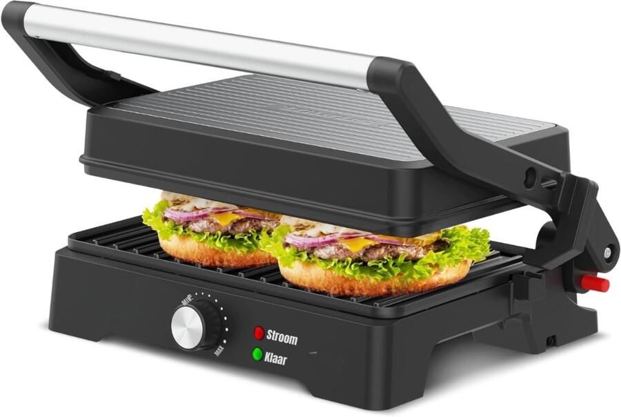 Ren Contactgrill met uitneembare platen Contactgrill Multi grill Zwart ‎28cm x 34cm x 12cm