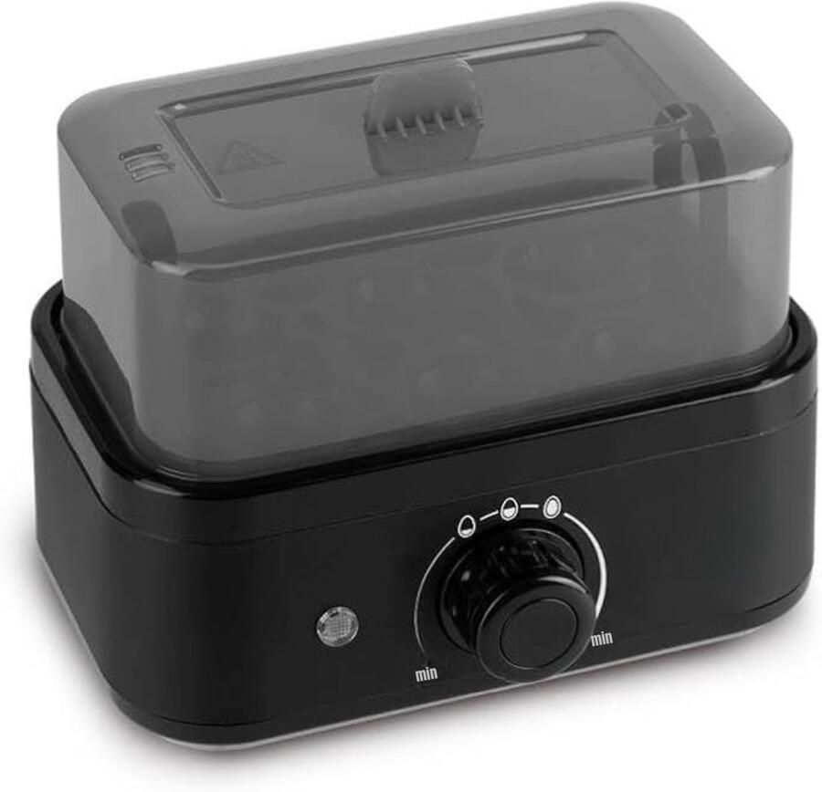 Ren Eierkoker Electrisch Eierkoker met Timer krachtig en elegant Voor 6 ei Zwart -20cmx20cmx25cm; 1 5kg
