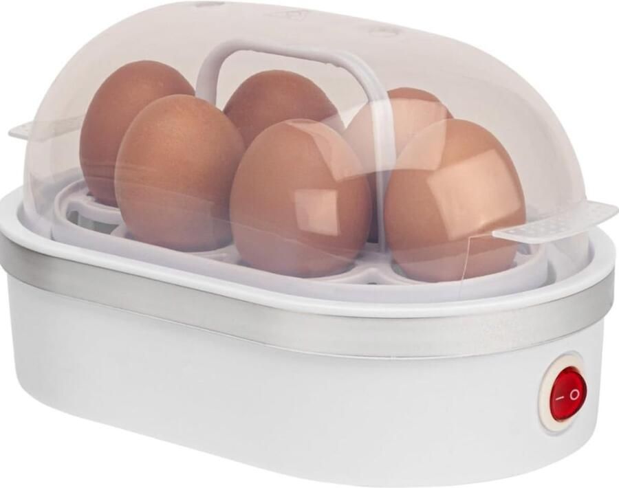 Ren Eierkoker Elektrisch Eierkoker met Timer 6 eie Wit 12cm x 22cm x 14cm