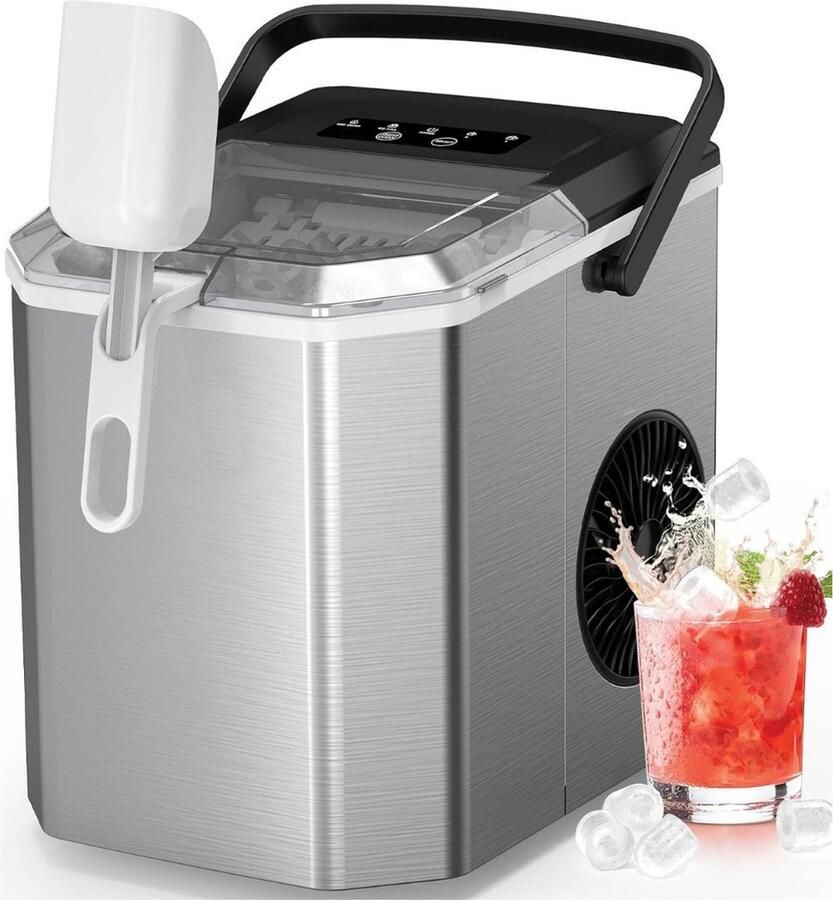 Ren Ijsblokjesmachine ijsmachine -ijsblokjesmakers 8 ijsblokjes per 15 minuten 9cm x 22cm x 13cm; 6.72 kg