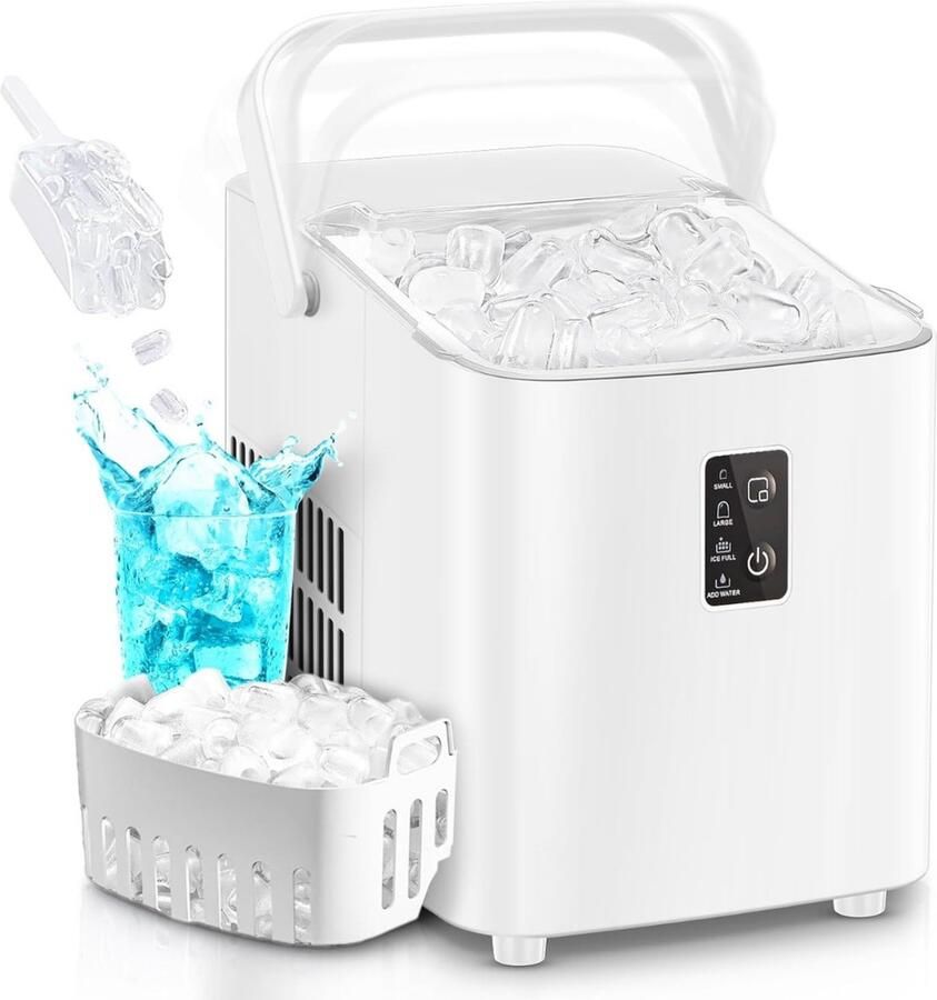 Ren Ijsblokjesmachine ijsmachine -ijsblokjesmakers kleine draagbare ijsmaker snelle ijsie in 15 minuten Lichtblauw 12cm x 9cm x 17cm; 8kg