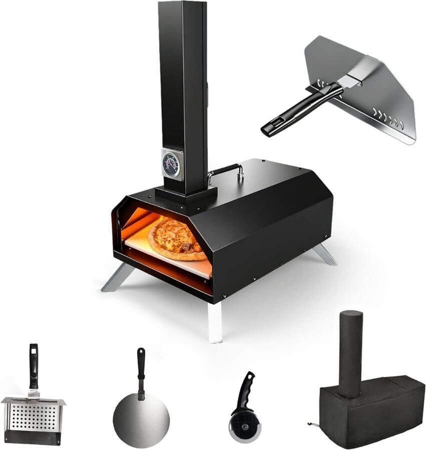 Ren Pizza oven Buiten Pizza oven Buiten Pizza oven Buiten Gas Barbecue Outdoor Pizza Oven Houtskool Zilver 50cm x 30cm x 50cm;10.7 kg
