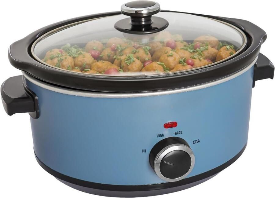 Ren Slowcooker met timer Slowcooker Crockpot Blauw ‎24cm x 31cm x 18cm