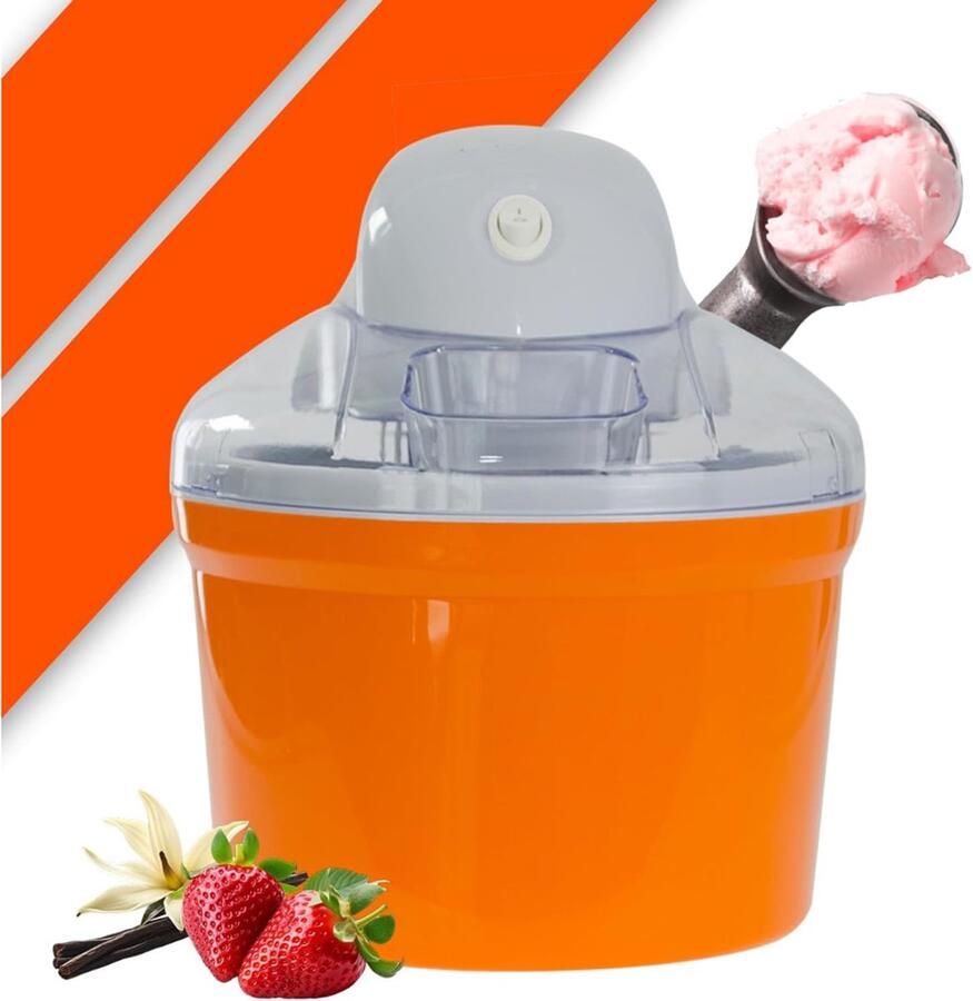 Ren Softijs Machine voor Thuis Softijs Machine Softijs Maker 1 2 Liter Oranje 15cm x 15cm x 10cm