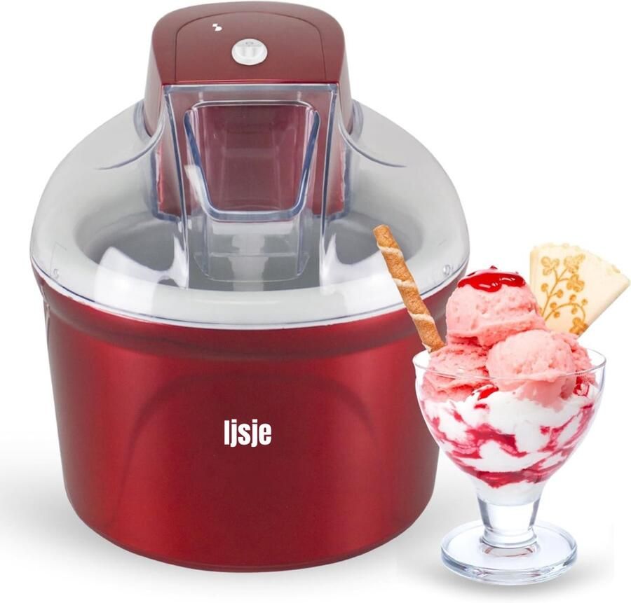 Ren Softijs Machine voor Thuis Softijs Machine Softijs Maker Aluminium koelkom met dubbele isolatie 1 8 L capaciteit Rood 20cm x 20cm x 23cm