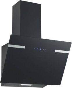 Respekta Schuine afzuigkap 60 cm A+ label Zwart Touchscreen Glas CH58060SA+ Luchtafvoer Recirculatie Schuine dampkap 60 cm