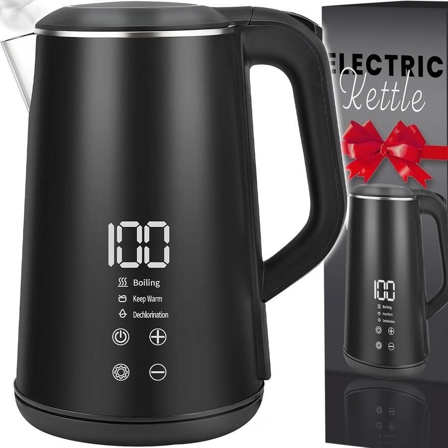 Allecto Waterkoker Elektrische waterkoker Roestvrij staal 1.6 liter Snelle verwarming BPA vrij LED verlichting Temperatuur selectie