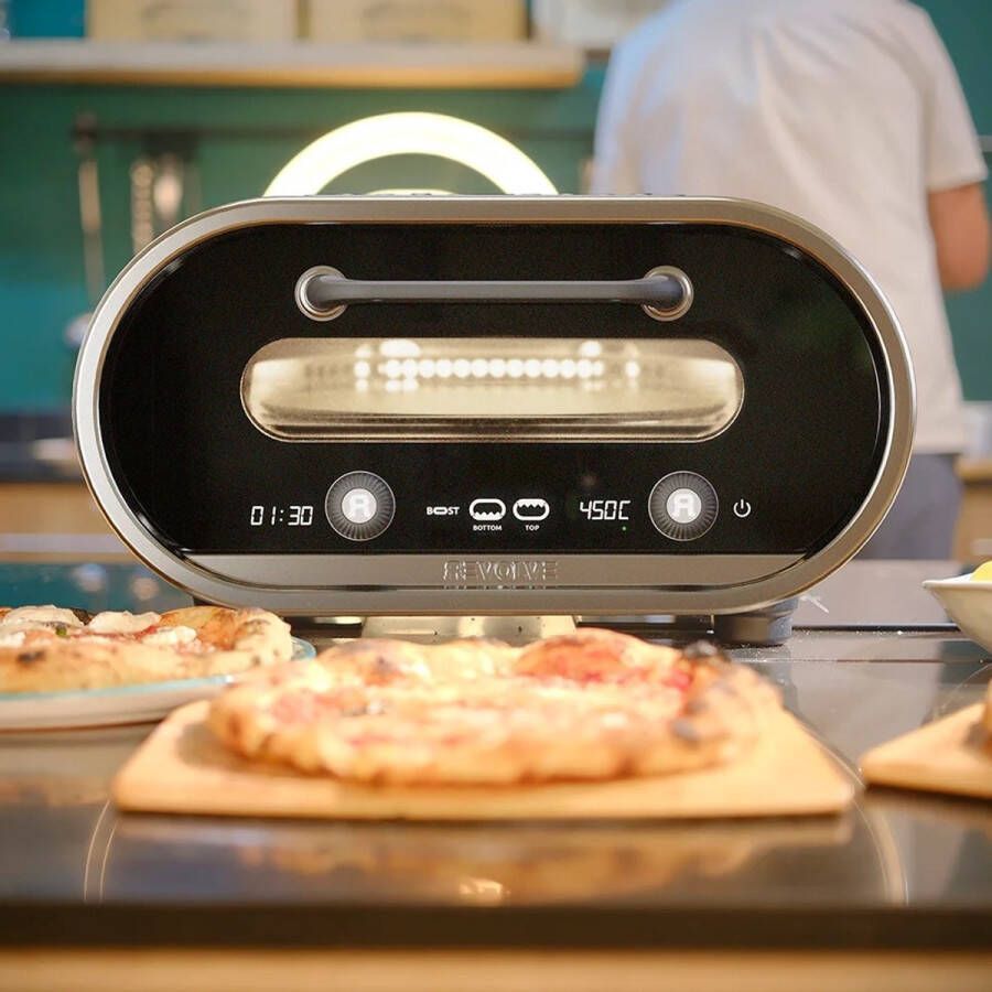 Revolve Evolve Smart Electric Pizza Oven by Elektrisch koken voor binnen en buiten – Roterende pizzasteen – Pizza in 90 seconden