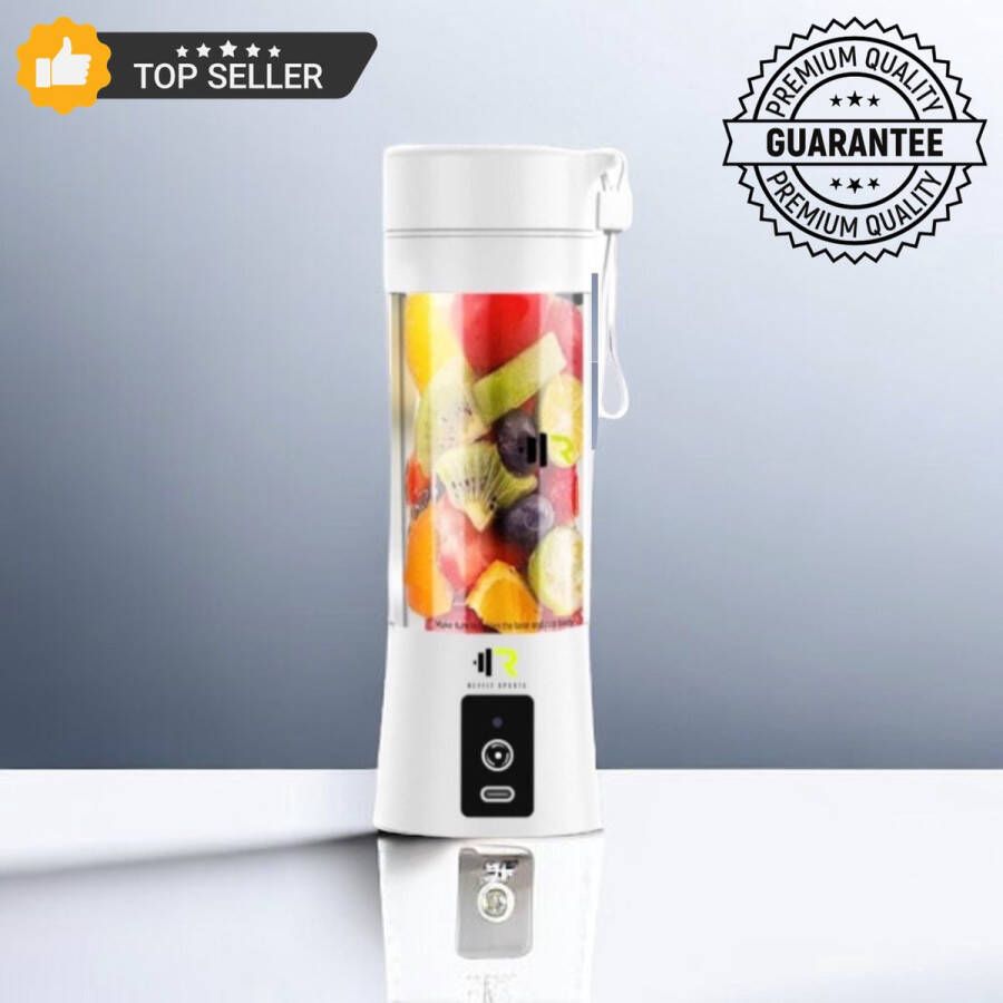 ReyFit Sports Draagbare Blender – Blender To Go – Portable Blender – Smoothie maker Protein Shaker Mixer Draadloos USB Oplaadbaar Wit White Sint & Kerstcadeau