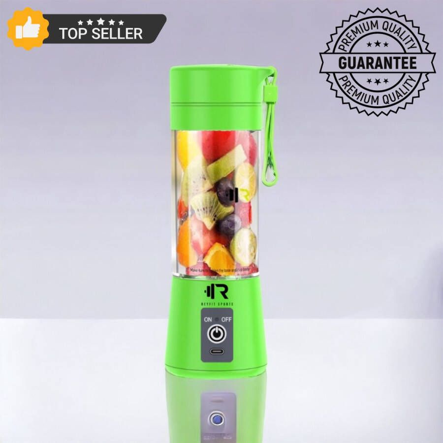 ReyFit Sports Draagbare Blender – Blender To Go– Portable Blender Smoothie maker Protein Shaker Draadloos Groen Green