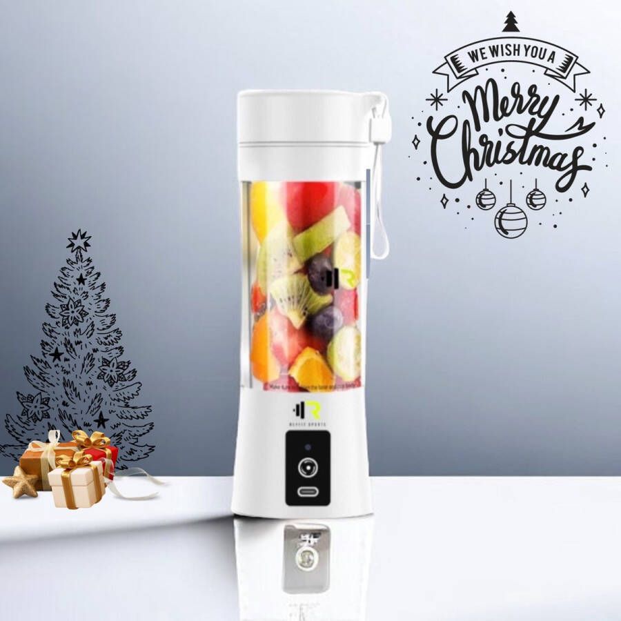 ReyFit Sports Draagbare Blender – Blender To Go – Portable Blender – Smoothie maker Protein Shaker Mixer Draadloos USB Oplaadbaar Wit White Sint & Kerstcadeau - Foto 2