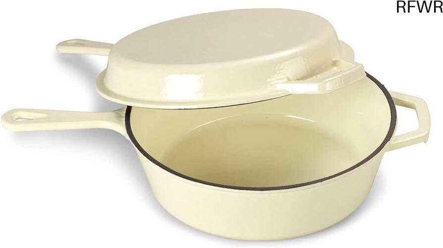 RFWR 2-in-1 Gietijzeren Stoofpan en Grillpan 25 2 cm 2 5 L Geschikt voor Oven Grill en Inductie