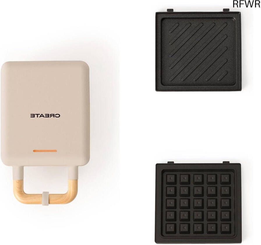 RFWR 2-in-1 Sandwichmaker en Wafelijzer met Verwisselbare Platen