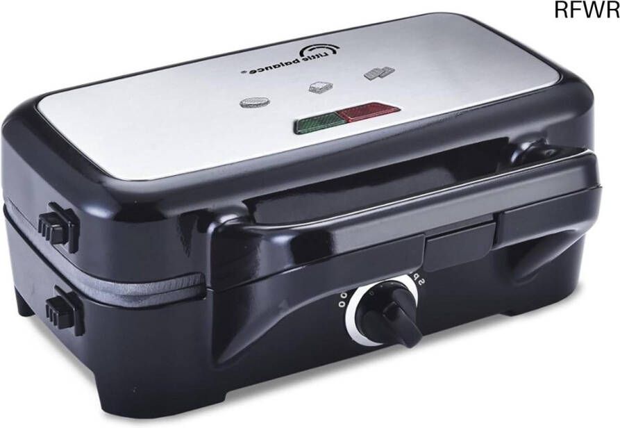 RFWR 2-in-1 Wafelijzer en Grill Afneembare Platen Reguleerbare Thermostaat 1200 W Zwart Roestvrij Staal