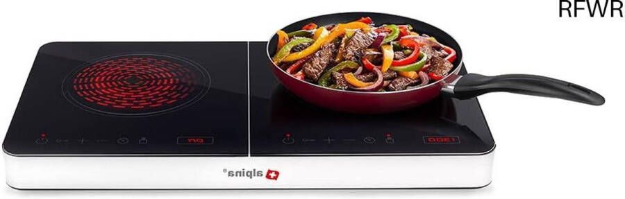 RFWR 2-pits inductiekookplaat 3500 Watt met kinderbeveiliging en touch control – Energiezuinige kookplaat voor kleine ruimtes