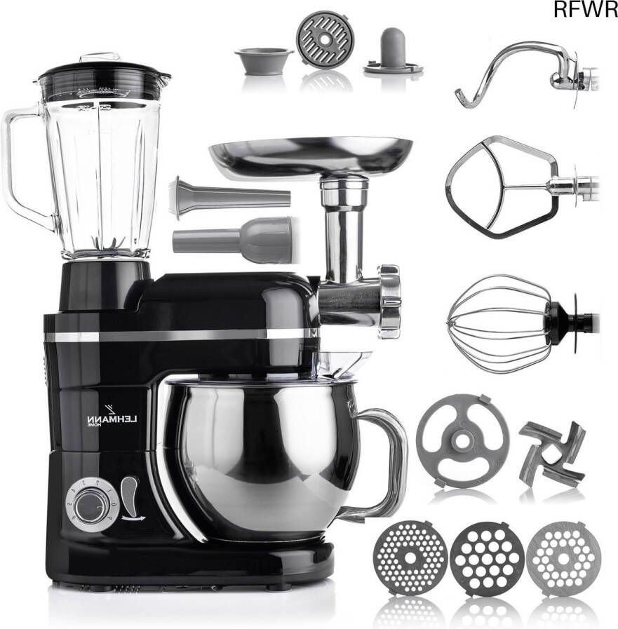 RFWR 3-in-1 Keukenmachine met Planetair Roersysteem Vleesmolen en 5L Roestvrijstalen Kom