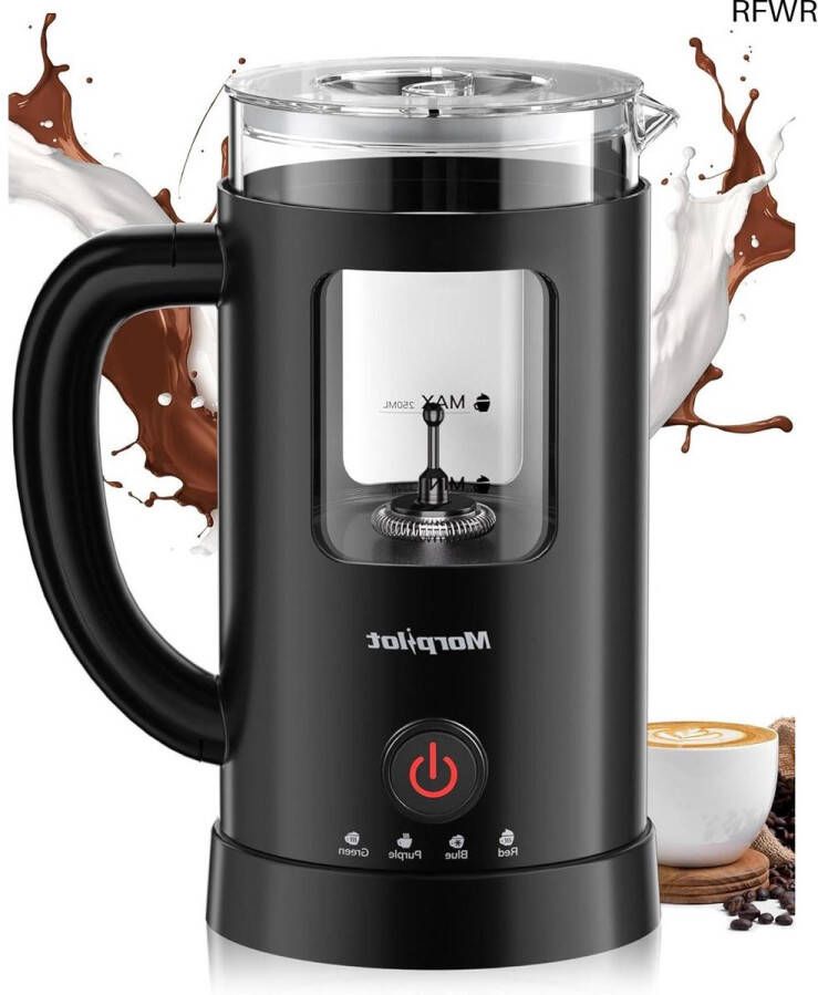 RFWR 4-in-1 Elektrische Melkopschuimer 600ml Handige Melkfrother met Warm en Koud Schuim