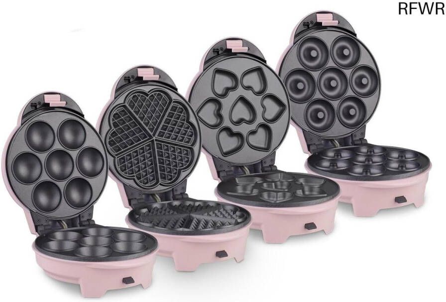 RFWR 4-in-1 Taartmachine voor Muffins en Cakes Gebruiksvriendelijk Apparaat met Anti-aanbaklaag 700W