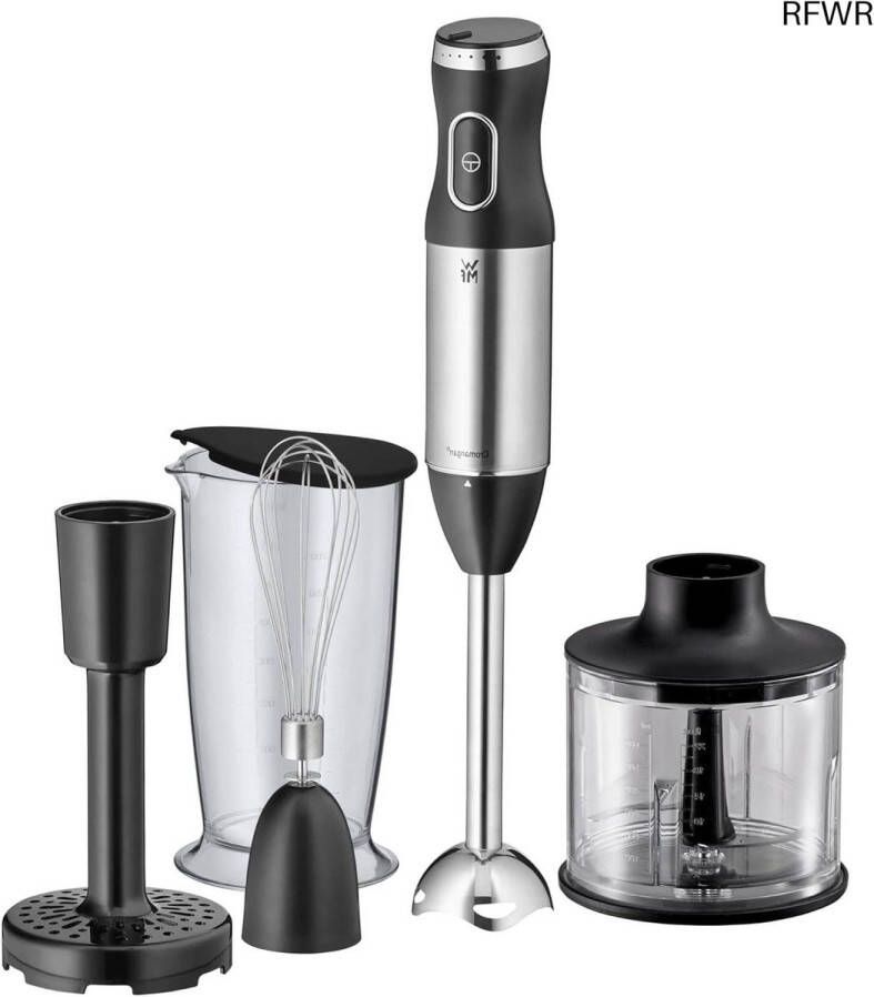 RFWR 5-delige staafmixerset met 600 watt pureerstaaf garde stamper hakmolen en 700 ml mixhouder