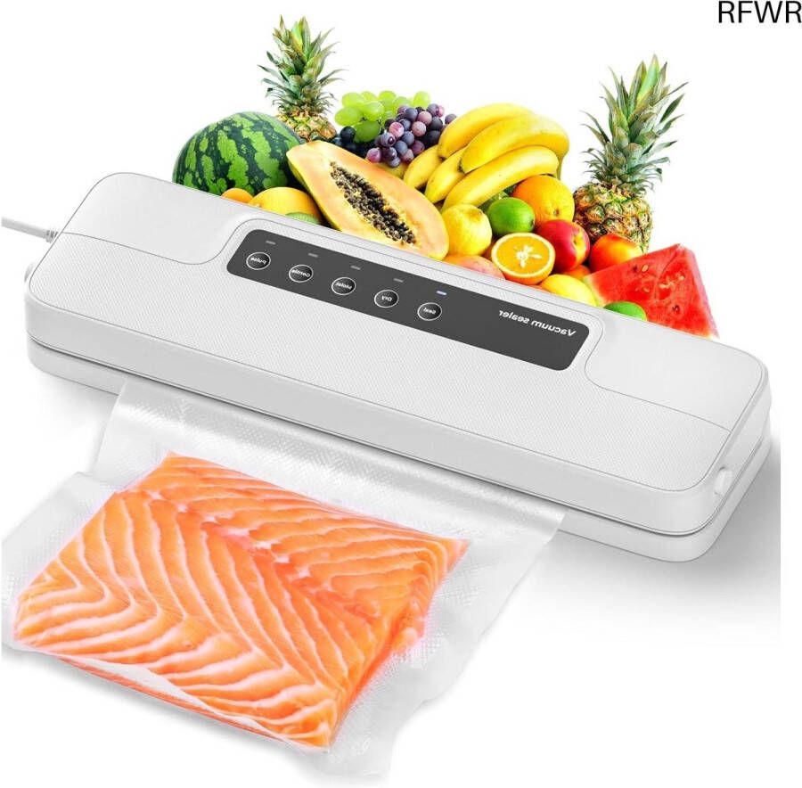 RFWR 5-in-1 Vacuümmachine voor Voedselbewaring Automatische Vacuumverpakkingsmachine met 10 Zakken en Slang