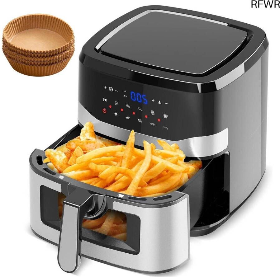 RFWR Airfryer XXL met kijkvenster en 9 programma's 8 5 liter hete luchtfriteuse voor 8 personen