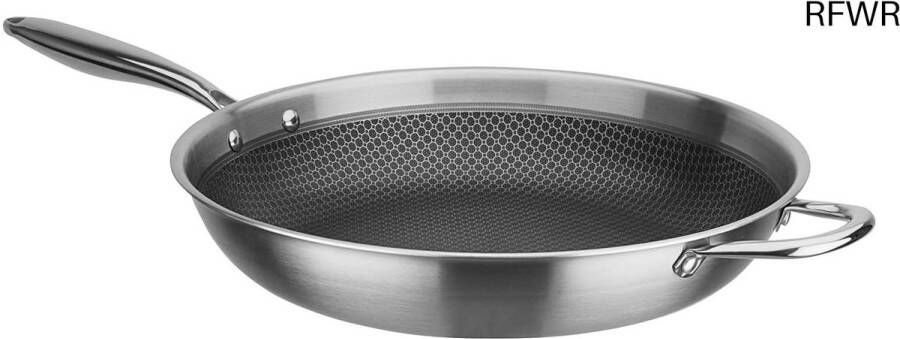 RFWR Braadpan met honingraatstructuur 36 cm roestvrij staal geschikt voor alle warmtebronnen