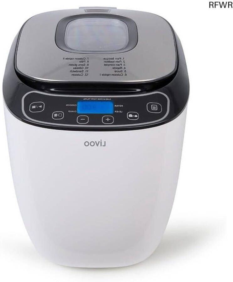 RFWR Broodbakmachine 0.9kg 550W Maak Vers Brood Thuis