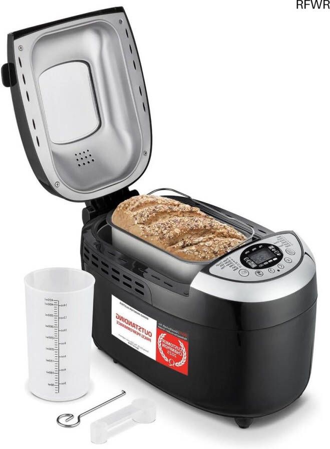 RFWR Broodbakmachine 1250g met 12 automatische programma's en antiaanbaklaag