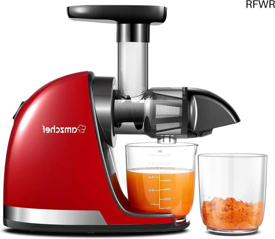 RFWR Cold Press Slow Juicer voor Groente en Fruit Masticating Sapcentrifuge met 2 Kopjes Ideaal voor Gezondheidsbewuste Keukens