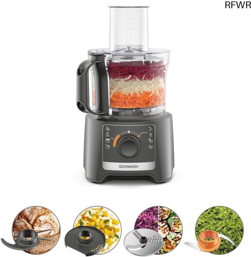 RFWR Compacte Keukenmachine met 2 Snelheden 2 1L Kom en Elektrische Groentesnijder