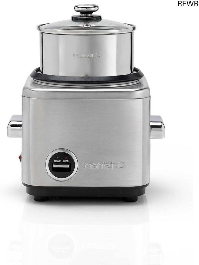 RFWR Compacte rijstkoker en stoomkoker met 400g capaciteit geborsteld RVS ideaal voor 6 borden
