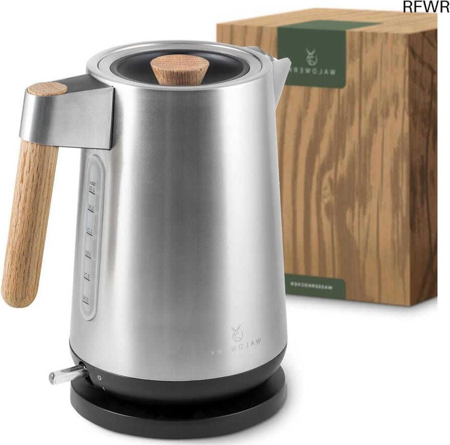 RFWR Design Waterkoker 3000 Watt 1 7L Roestvrij Staal met Houten Handgrepen