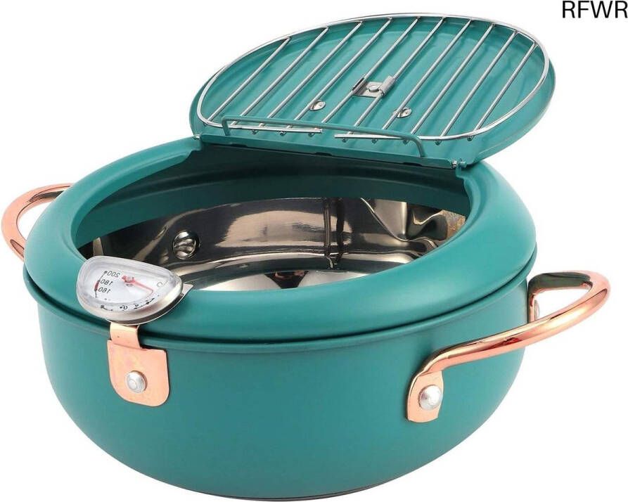 RFWR Diepvries Frituurpan met Thermometer Roestvrijstalen Frituurpot voor Inductiekookplaat