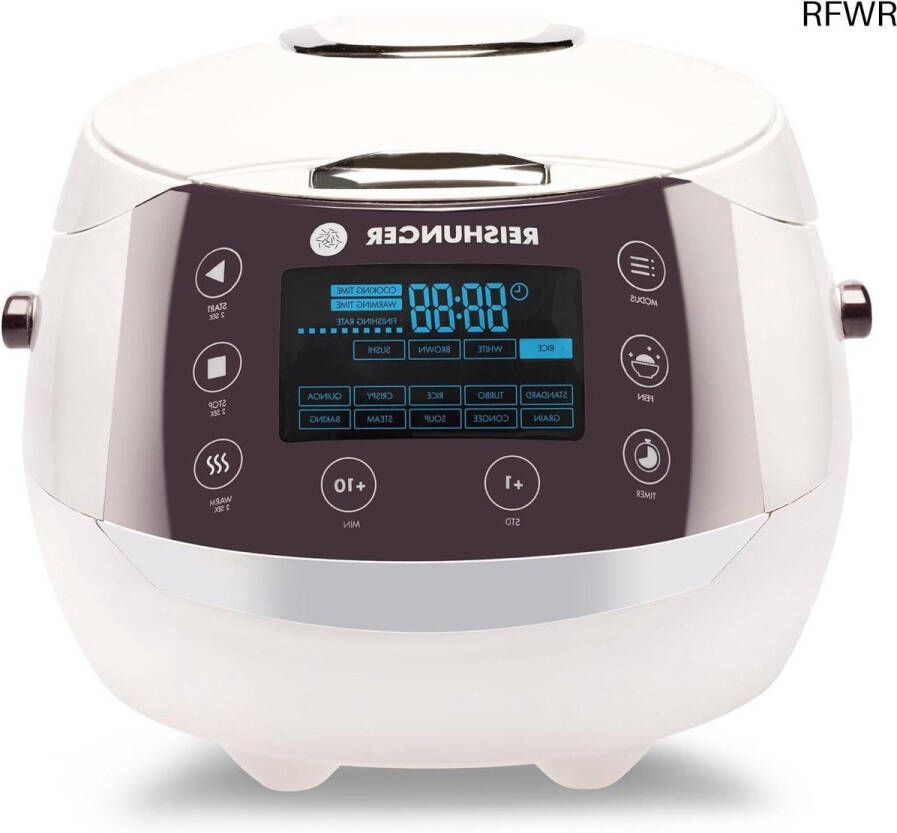 RFWR Digitale rijstkoker 1.5L met 12 programma's Multicooker voor perfect gekookte rijst