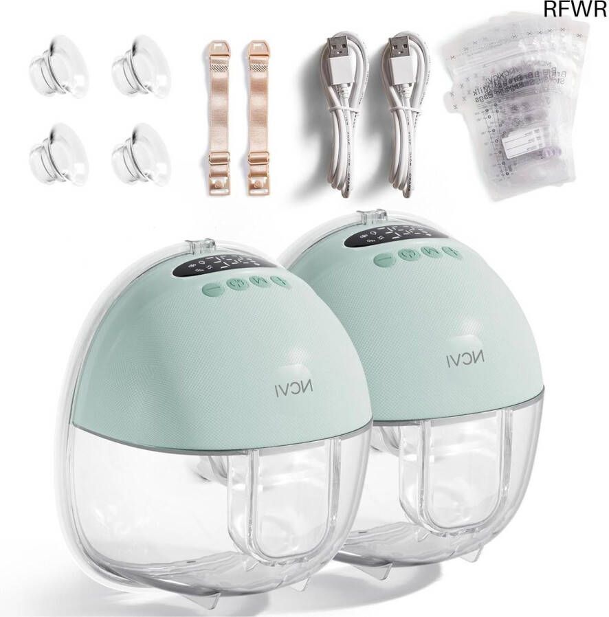 RFWR Draagbare Elektrische Borstkolf met 4 Modi en 9 Standen – Pijnloos Kolven met LED-scherm en 10 Moedermelkzakjes