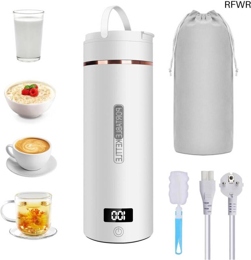 RFWR Draagbare Elektrische Waterbeker met Temperatuurinstelling 450 Ml