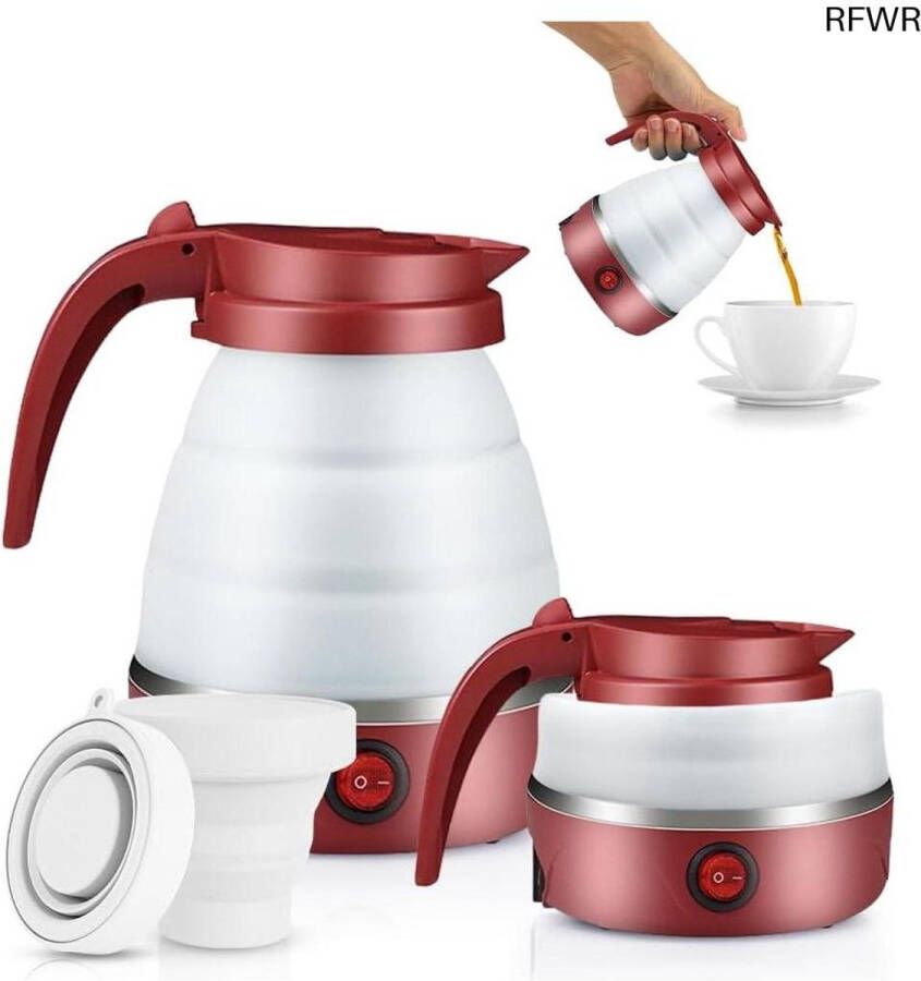 RFWR Draagbare opvouwbare waterkoker 600 ml Mini-elektrische siliconen waterketel voor camping en reizen